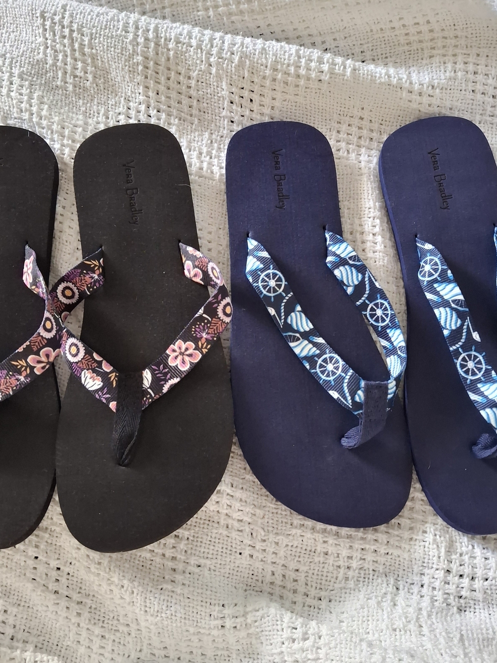 Vera Bradley Women's Navy and Black Flip Flop Sandals